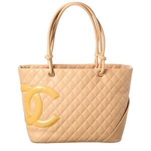 Chanel Beige Clair Leather Cambon Tote Large (Authentic Pre-Loved)
